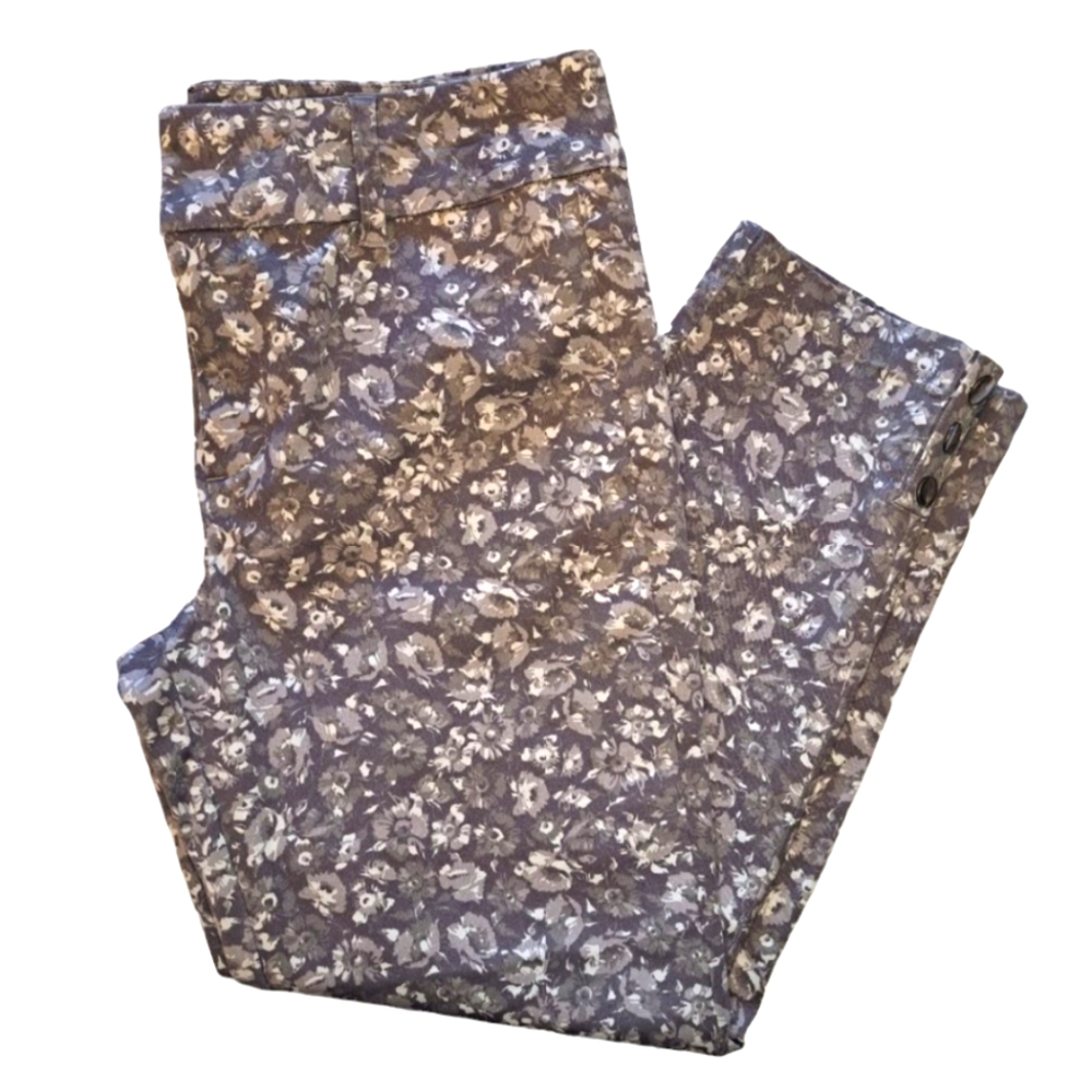 Tinsel Gray Floral Stretch Ankle Pants Size 31